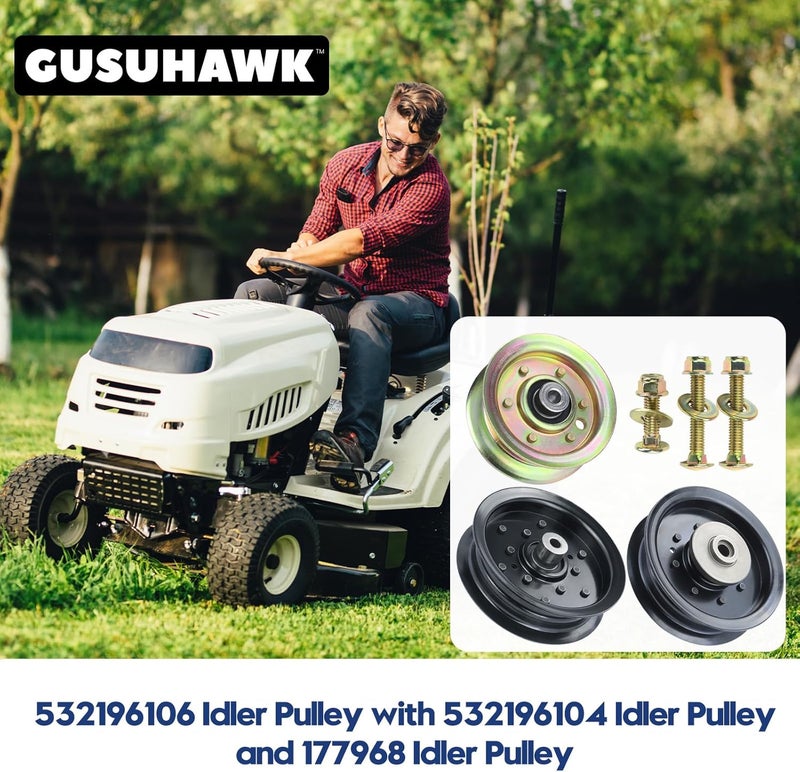 GUSUHAWK 532196106 Husqvarna Idler Pulley with 532196104 Idler Pulley 532177968 Idler Pulley Replace Husqvarna 532196106 532197379 Husqvarna 532196104 Stationary Idler Pulley 532197380 532177968 - Image 2